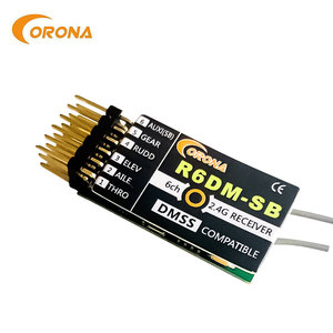 Corona R6DM 6ช่อง JR <span class=keywords><strong>dmss</strong></span> เข้ากันได้ตัวรับสัญญาณ RC 2.4GHz วัสดุพลาสติกและโลหะ - Product Image 1
