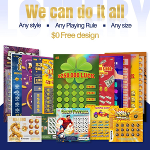 Anti-counterfeiting Design Lottery Tickets Scratch Card Offset Printed Art Coated <b>Gloss</b> varnish Printing Lottery Card - Product Image 6