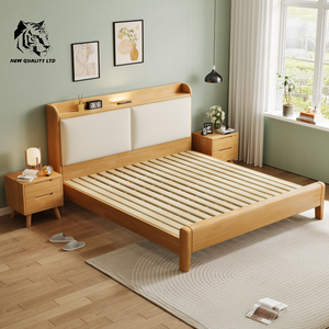 china supplier best price customized large stock dropshipping 1.8m king <b>bed</b> modern design bedroom furniture wooden king <b>size</b> <b>bed</b> - Product Image 3