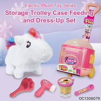 Niedliches Kleines Plüsch-Pferd Tierfigur Pädagogisches Spielzeug für Kinder und Babys Geburtstagsgeschenke mit Trolley-Verpackung