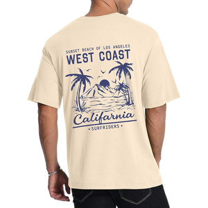 T-shirt estiva da uomo Aiyino California West Coast con stampa palma in tessuto jersey - Product Image 2