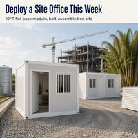 Maison conteneur modulaire démontable de 10 pieds, bureau préfabriqué en acier, unité de bureau portable