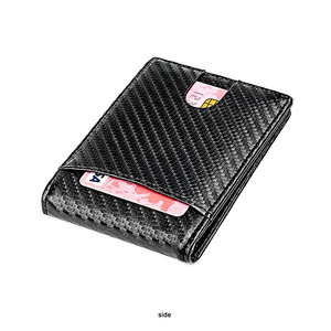 Tarjetero Minimalista con Bloqueo RFID, de Fibra de Carbono y Cuero PU, Delgado, para Hombre, Venta al Por Mayor - Product Image 4