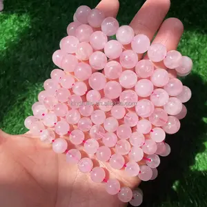 Rose gelang kristal quartz anak perempuan, gelang manik-manik batu permata kristal alami 8 mm