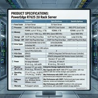 Serveur Rack Barebone Dell PowerEdge R7625 2U, Système AMD EPYC Double Socket 12LFF 24SFF, Plateforme de Stockage d'Entreprise