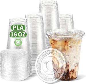 Custom Logo Clear Heavy-Duty Disposable PET Cold Drink Cup Food Grade Biodegradable Recyclable Eco-Friendly for Boba Tea Coffee - Product Image 1