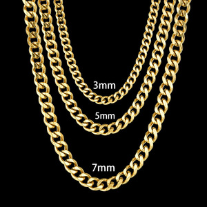 2026 Hip Hop Jewelry Stainless Steel Curb Cuban Link Chain Necklace for Men Women Gold Black <b>Silver</b> Punk Chunky <b>Choker</b> - Product Image 2