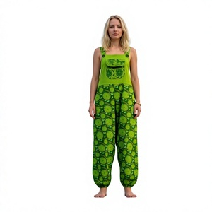 Combinaison Aladdin vintage bohème taille haute en coton pour femme – Écologique, respirante, longueur intégrale, coupe classique, tenue décontractée d'été - Product Image 1