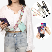 Longe de téléphone réglable en gros avec pochette à fermeture éclair lanière de cou à bandoulière anti-perte pour un usage quotidien sangle de téléphone universelle
