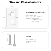 ZOERAX Pelat Dinding Multi-port Cat6 RJ45, Pelat Keystone 0/1/2/3/4/6 Port Cocok untuk Kabel Coax untuk Pengkabelan Kantor dan Home Theater