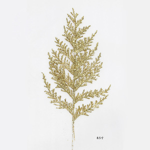 Decoración de purpurina con hojas de Navidad, guirnalda de 13 capas de <span class=keywords><strong>ciprés</strong></span> en 4 colores, rama de PE - Product Image 1