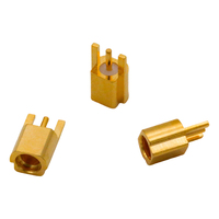 Conector RF MMCX-KE Hembra de Montaje Lateral en Ángulo Recto para PCB, Tipo de Soldadura de Montaje en Superficie, 0-6GHz para Módulo Inalámbrico