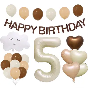 Paper card packing 40 inch digital cream caramel chocolate balloon birthday decoration factory wholesale.