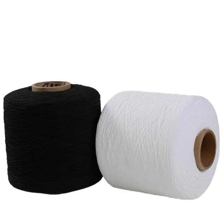 Hilo elástico cubierto de goma negro barato 90/75/75 90 # para tejer guantes y calcetines hilo elástico para puños
