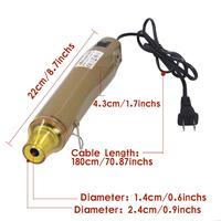 Mini soplador de aire caliente de plástico ligero DIY de alta temperatura de 300W, herramienta eléctrica térmica, pistola de aire caliente con polvo en relieve