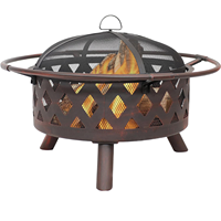 Table d'extérieur en métal de style contemporain avec foyer intégré pour le camping – Meilleure vente