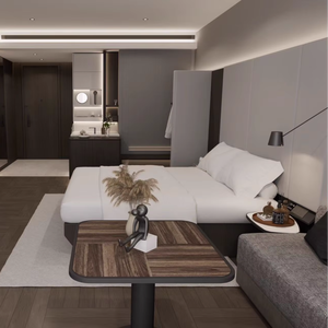 Роскошный 5-звездочный отель Гостевая мебель на заказ кровать размера «<span class=keywords><strong>King</strong></span>-Queen Size» деревянная гостиничная спальная комната наборы - Product Image 3