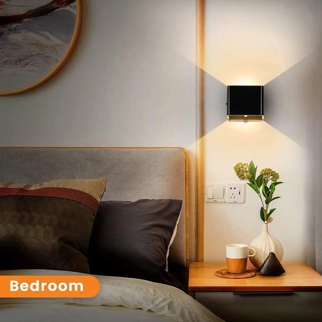 New Usb Rechargeable up and Down Wall Light Indoor Motion Sensor Wall Lights Modern Aluminium for Bedroom Bedside  LED Wall Lamp