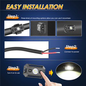 Lumière Led blanche verte avec interrupteur, 2 pièces, éclairage de carte capuchon pour porte arrière et zone de cargaison 12V, boîtier en aluminium - Product Image 5