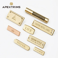 APEX Factory - Étiquette métallique rectangulaire personnalisée avec logo gravé, conception de marque, OEM ODM, trou de couture, étiquette décorative en métal pour jeans