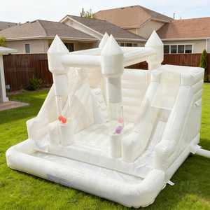 Château Gonflable Blanc de Luxe pour Mariage et Fêtes avec Toboggan – Location Commerciale - Product Image 2