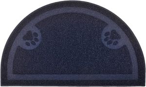 Alfombrillas de Lujo Semicirculares Grises Impermeables Antideslizantes Lavables de PVC para Recoger Arena de Gato, Control de Dispersión de Arena, Tapetes para Gatos - Product Image 4