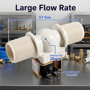 Válvula Solenoide Eléctrica de Plástico de 1 Pulgada, 12V 24V 220V, Normalmente Cerrada, Válvula Magnética de Control de Agua/Aceite/Aire G1 para Irrigación OEM - Product Image 2