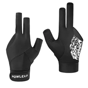 Недорогие Нескользящие мягкие спортивные перчатки для бильярда с 3 пальцами, размеры S, M, L, XL, XXL, перчатки для бильярда с левой и правой рукой для мужчин и женщин