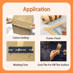 Cá nhân tự dính duy nhất bên Nâu tùy chỉnh gummed tự dính Kraft đóng gói Băng - Product Image 4