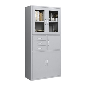 Modern <b>Small</b> 2 Drawer Key Lock Metal Filing Cabinet with <b>Sliding</b> Doors Workshop Warehouse Commercial School Use File Cabinet - Product Image 1