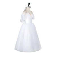 Robe de danse pour filles robe de ballet blanche fée personnalisée pour femme robe longue blanche enfant princesse des neiges robe de danse romantique de ballet