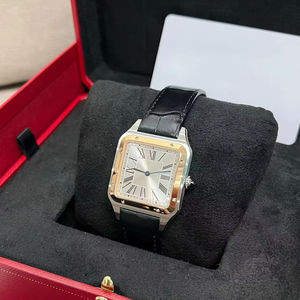 Orologio Meccanico di Lusso da Uomo in Acciaio Inossidabile, Cinturino in Vera Pelle, Campione Personalizzato, Orologio Quadrato con Numeri Arabi Personalizzati - Product Image 5