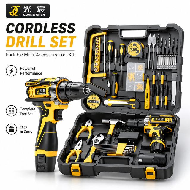 Wholesale Portable 12V Cordless Power Drill Multi Speed Torque Kit Equipped 2 Lithium Batteries for Household Maintenance