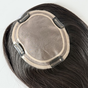 5.5*6.5 Mono Womens Hairpieces Real Hair Wigs for Thinning Hair Female <b>Toupee</b> for Women Natural Color 130% Density #NC - Product Image 5
