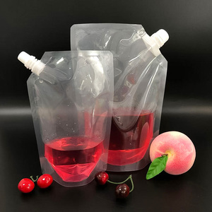 Recharge d'emballage en plastique PE transparent écologique boisson liquide pochette debout avec bec verseur avec poignée pour vin café lait - Product Image 6