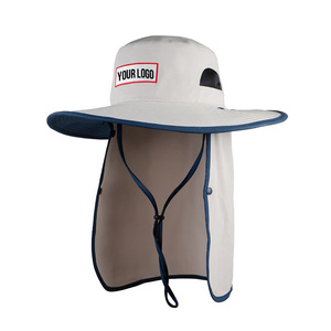 Sombrero de Sol Personalizado de Ala Ancha con Solapa Extraíble para el Cuello, Bordado 3D, Protección UV, Sarga de Algodón Transpirable para Verano y Actividades al Aire Libre - Product Image 1