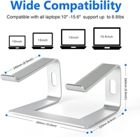 Support portable ergonomique en aluminium pour ordinateur portable, support de table compatible avec les ordinateurs portables de 10 à 15,6 pouces, en métal détachable