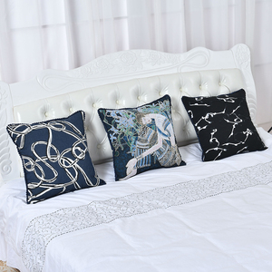 Fundas de Algodón con Hilo Decorativas y Elegantes, Fundas de <span class=keywords><strong>Almohada</strong></span> Cuadradas Decorativas al por Mayor para el Hogar y Alojamiento - Product Image 1