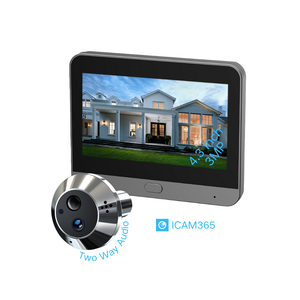 Icam365 thông minh mini video Cửa Điện thoại 3MP tầm nhìn ban đêm với con người phát hiện chuyển động hai chiều âm thanh kỹ thuật số cửa xem camera nhà - Product Image 1