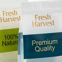 Sachet d'emballage plat en papier kraft blanc mat coloré de qualité alimentaire avec fermeture éclair pour l'emballage des récoltes fraîches