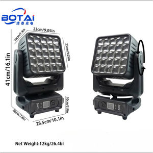 BOTAI 5x5 <span class=keywords><strong>Matrix</strong></span> Zoom LED Moving Head: 25x15W Pixel Mapping, 360 Pan-Tilt & Art-Net Control for Stage/Architectural FX - Product Image 4