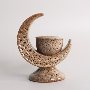 Decorazioni per il Ramadan, Bruciatore di Incenso in Ceramica a Forma di Luna, Ornamento per Casa e Stanza, Accessori per Feste Islamiche - Product Image 3
