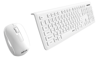 Clavier et souris sans fil à membrane AIKUN pour bureau et domicile, touches multimédias, souris 3D 1200 DPI, plug and play, design fin