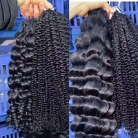 Cheveux brésiliens naturels, tresses bohèmes à ondulations profondes, cheveux humains en vrac pour tressage, ondulations bouclées effet eau, sans trame, tresses sans nœuds, extensions capillaires