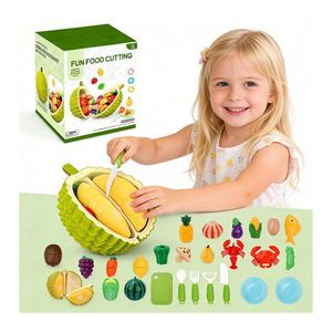 Ensemble de jouets d'imitation pour enfants : fruits et légumes à découper, cuisine, jeu de rôle, éducatif, sensoriel, jouets en plastique - Product Image 5