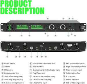 Système de monitoring intra-auriculaire 2 canaux RW2090 avec 4 récepteurs, communication sans fil pour scène, studio, exposition ou église - Product Image 3