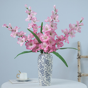 Flor Artificial de Gladiolo Monet Garden, Tallo Individual, 9 Cabezas, Plástico y Seda, Decoración para el Hogar, Accesorio para Bodas - Product Image 1
