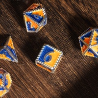 Ensemble de dés polyédriques en métal de 7 pièces avec logo personnalisé, fabriqué à la main pour les jeux de rôle Dungeons & Dragons et les jeux de société