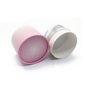 <b>Biodegradable</b> Paper Tube Empty Cosmetic Containers Silver Cardboard Round Tube for Face CreamPowder Compact Packaging - Product Image 5