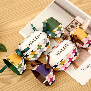 Commercio all'ingrosso di lusso a forma di caramella di nozze scatola di cioccolato e biscotti vendita calda scatola di carta regalo con nastro per feste Festival - Product Image 3